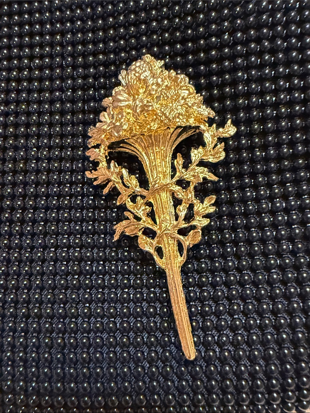 Gold Flower Bouquet Stick Brooch - Women Jewelry